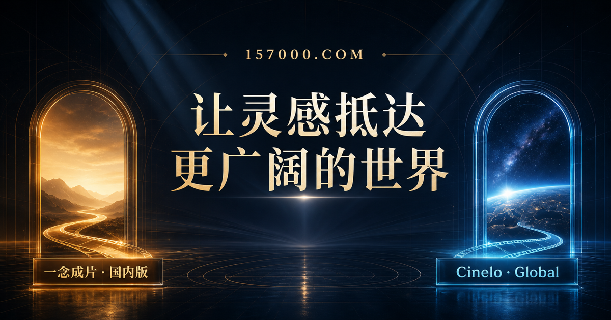 157000 双世界 AI 创作入口：一念成片国内版与 Cinelo 全球版